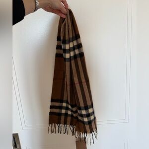 Burberry Tan and Black Checkered Kids Scarf NWT